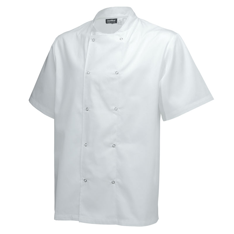 White Short Sleeve Stud Jacket (XL)