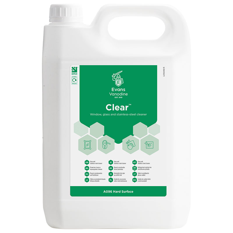Evans Clear Glass & Stainless Steel Cleaner 5L (Case/2)