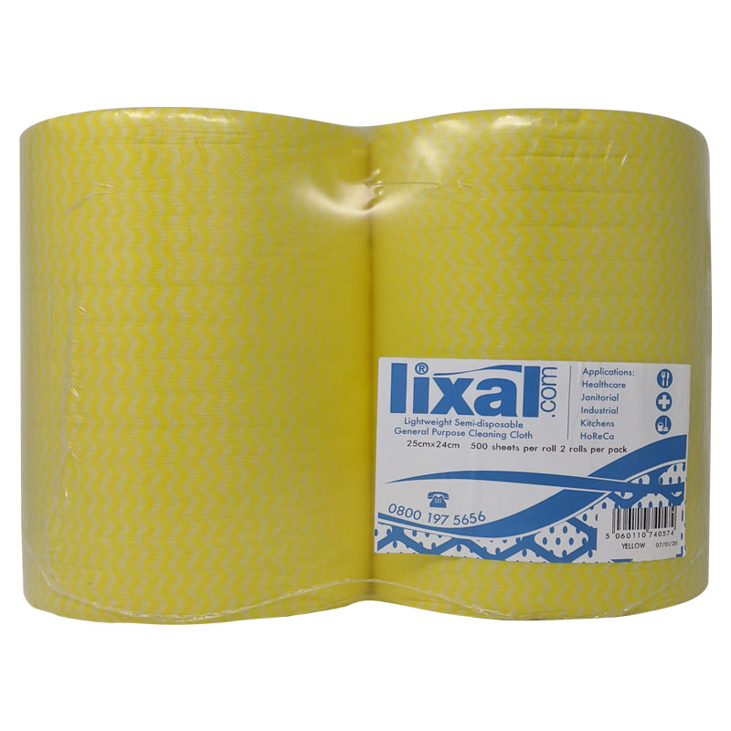 All Purpose Cloth Roll Yellow - 500 Sheet (Pack/2)