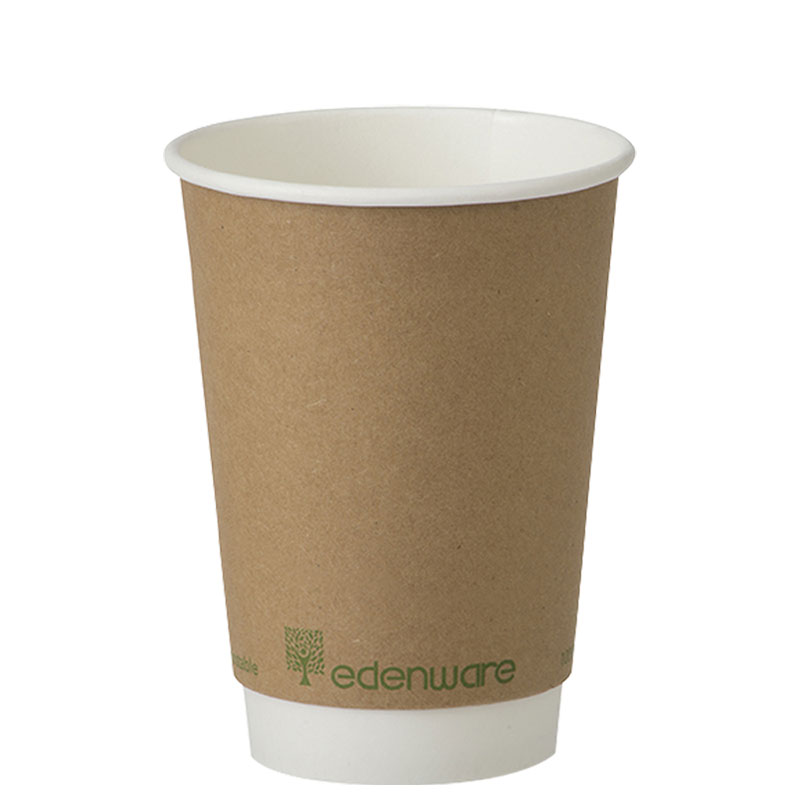 12oz Kraft Double Wall Compostable Cup (Case/500)