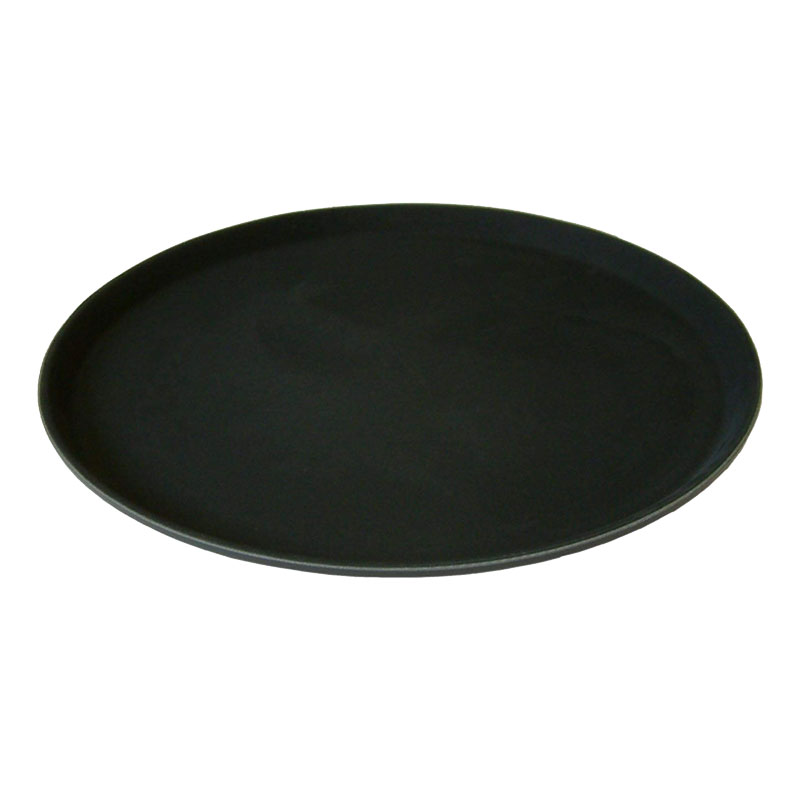 14" Black Round Non-Slip Tray