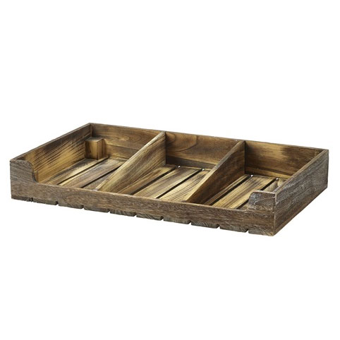 RUSTIC WOODEN DISPLAY TRAY 53x32x8CM