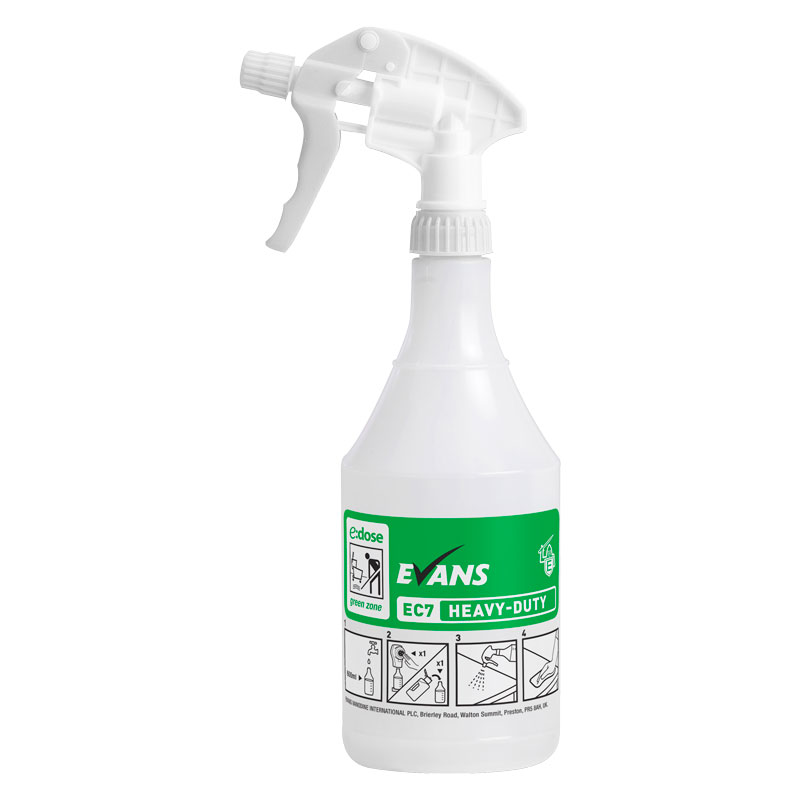 Evans EC7 Hard Surface Cleaner EMPTY Bottle & Trigger (Case/6)