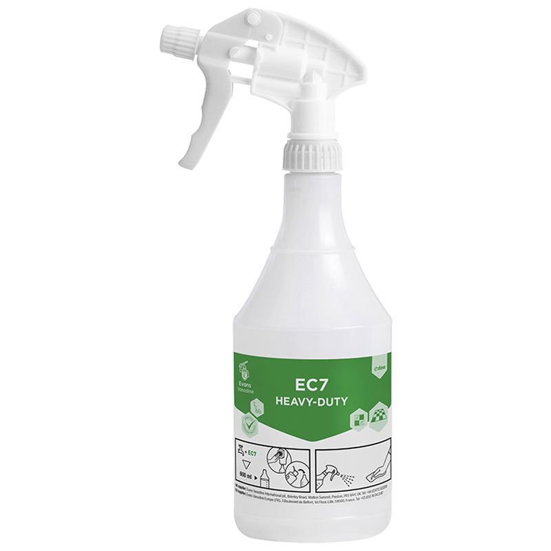 Evans EC7 Hard Surface Cleaner EMPTY Bottle & Trigger (Case/6)