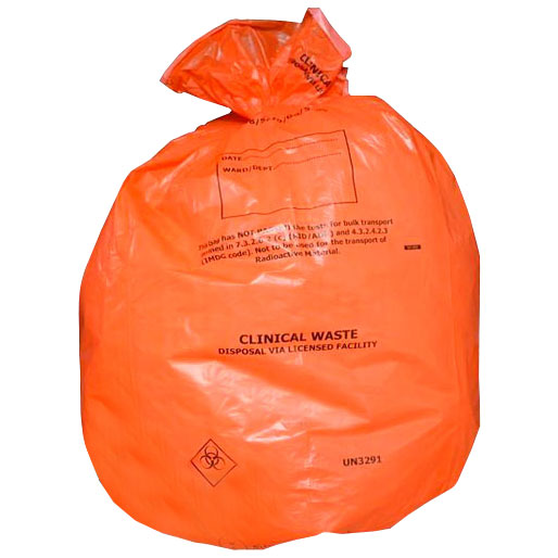 Orange Clinical Waste Bags NHS 380x711x990mm 25 Rolls (Case/10)
