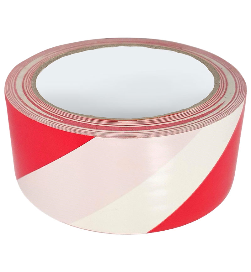 Red & White PVC Hazard Floor Marking Tape 50mm x 33m