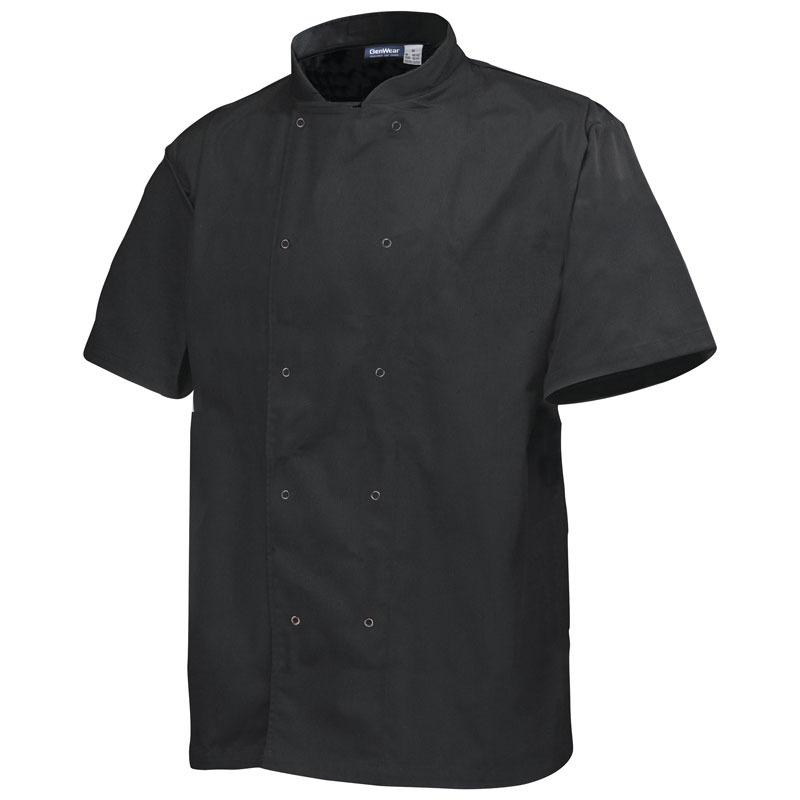 Black Short Sleeve Stud Jackets (Large)