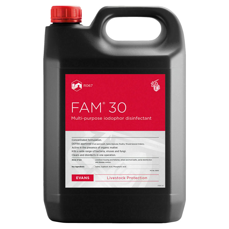 FAM30 Multi-Purpose Iodophor Disinfectant 5L (Case/2)