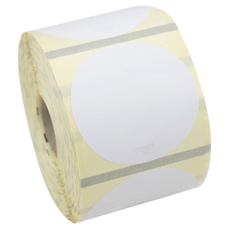 Removable 2" Circle Blank Label DCG - 750 per Roll (Pack/2)