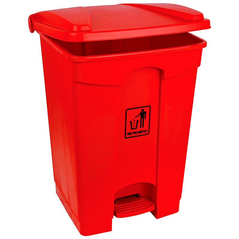 45L Red Polypropylene Pedal Bin