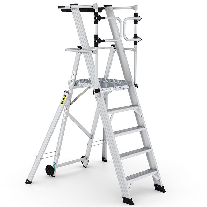Climb-It 5 Tread Large Platform Folding Steps with Safety Gates