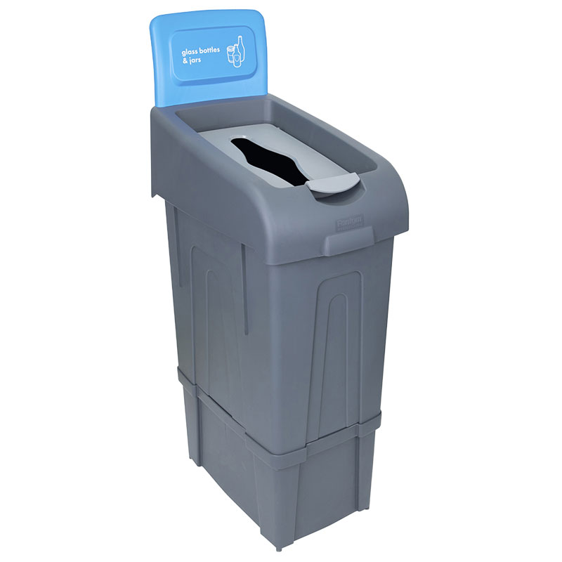 Procycle Recycling Bin, Lid & Back Panel 80L (Light Blue/Glass)