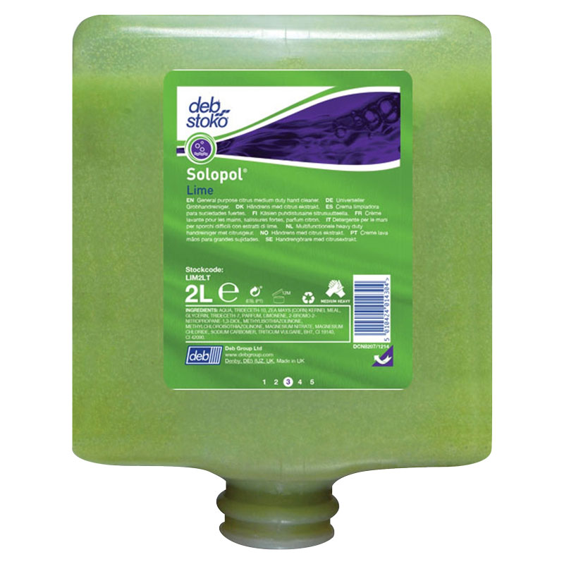 Deb Solopol Lime Cream Hand Cleaner 2L (Case/4)