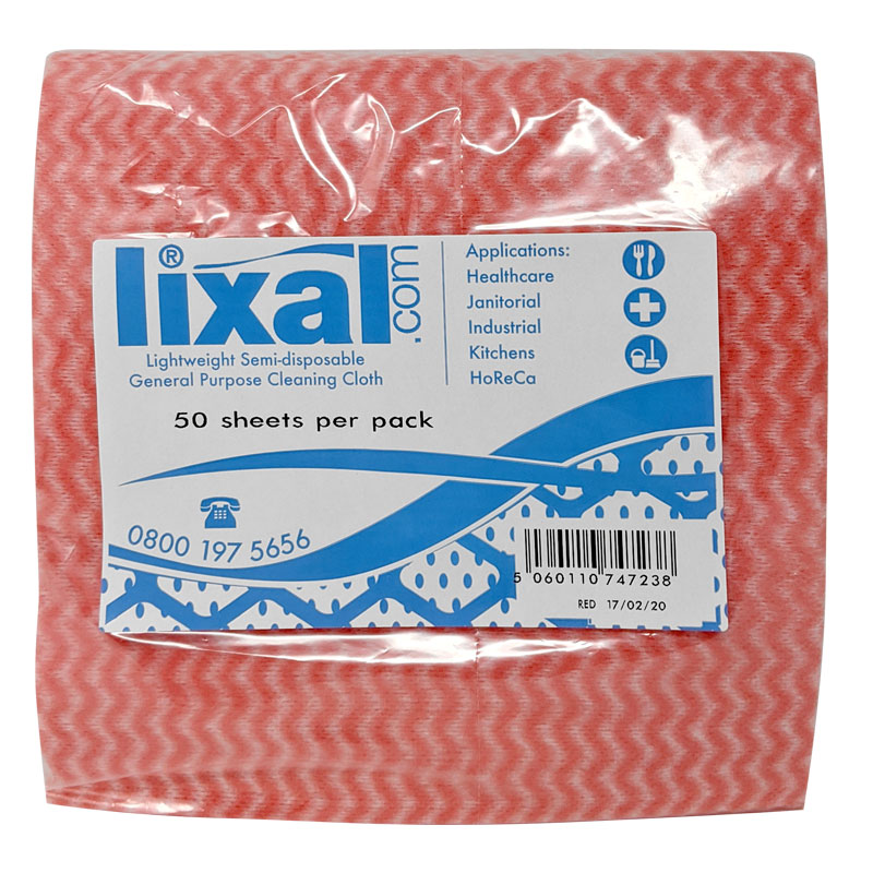 Lixal Cottonette Wipes Red (Case/1,000)