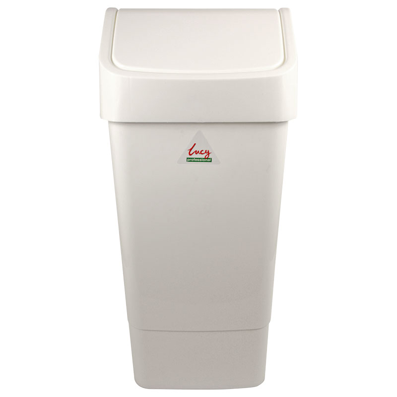 Swing Top Bin White 50L