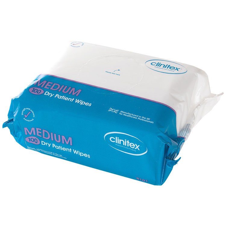 Polydry Medium Dry Patient Wipes (Pack/100)