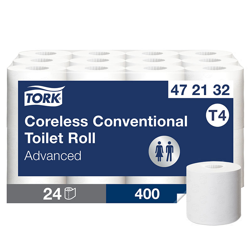 Tork Coreless Conventional Toilet Paper Roll White T4 472132 (Case/24)