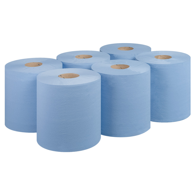 Blue 2ply Centrefeed Rolls Embossed 150m (Case/6)