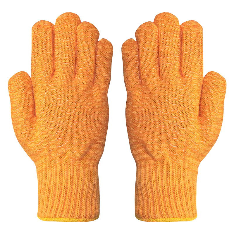 Yellow Polyester Criss Cross Gloves (Pack/10)