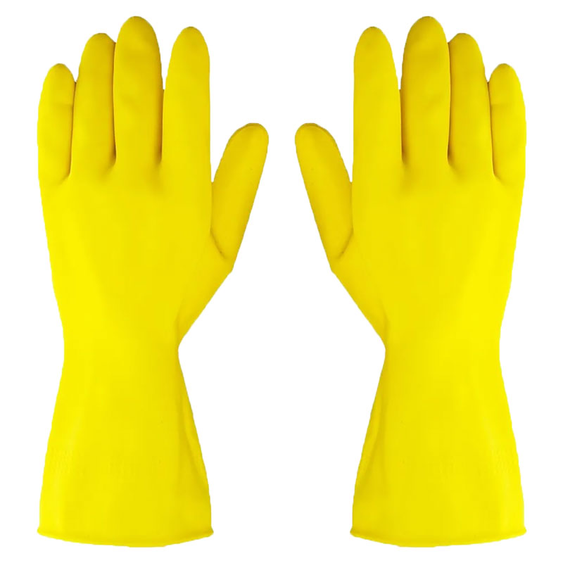 Yellow Lined Washing Up Glove Large