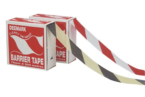 75mm x 500m Red/White Barrier Tape