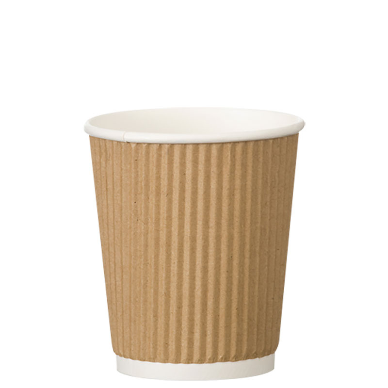 8oz Kraft Ripple Hot Paper Cup (Case/500)