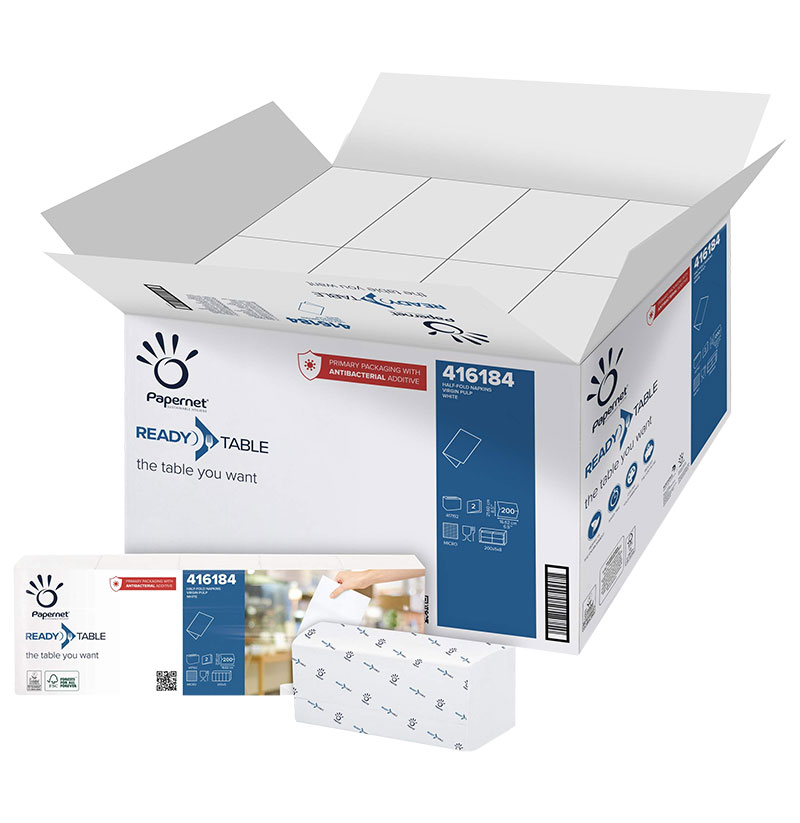 2ply White Xpress Napkins ½ Fold (Case/8,000)