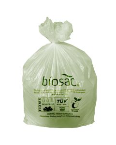 40L BIOSAC COMPOSTABLE SACKS GREEN TINT 610 X 780MM (x500)