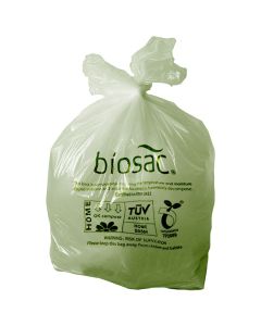 7L BIOSAC COMPOSTABLE SACKS GREEN TINT 250 X 400MM (x1040)