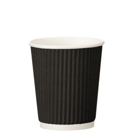8oz Black Ripple Hot Paper Cup (Case/500)